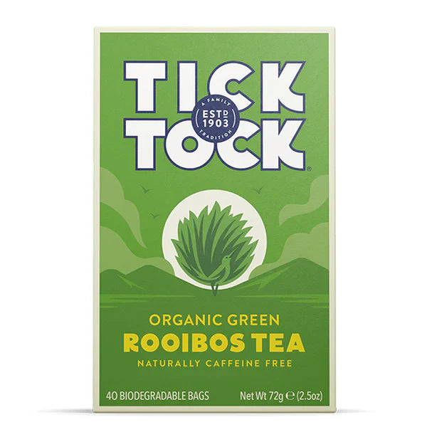 Tick Tock Organic Green Rooibos Tea 40 Bags x 4