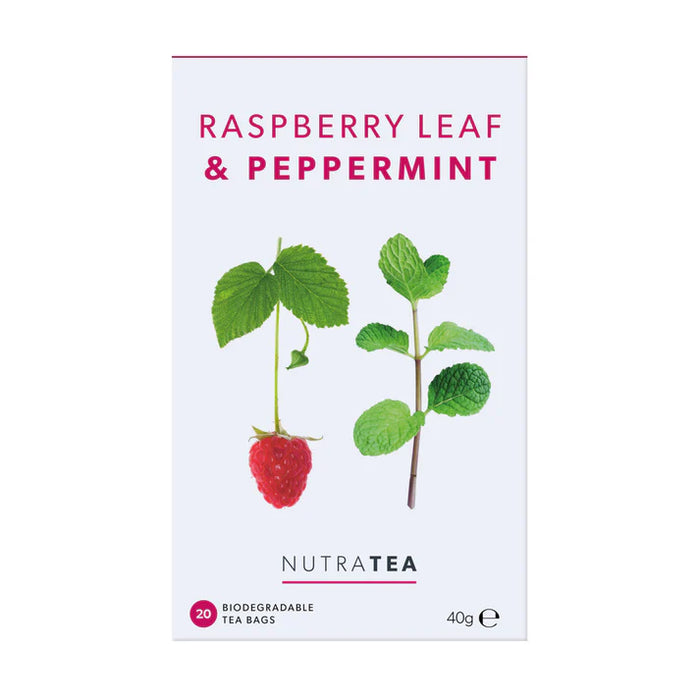 Thé NutraTea aux feuilles de framboise et à la menthe poivrée 20 sachets