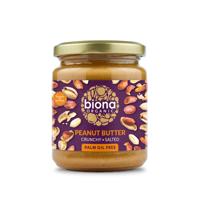 Biona Peanut Butter Crunchy & Salted 6 x 250g