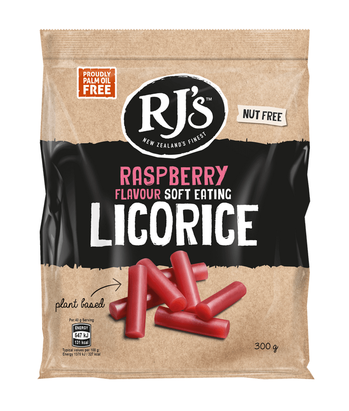 RJ's Soft Eating Raspberry Licorice 12 x 300g