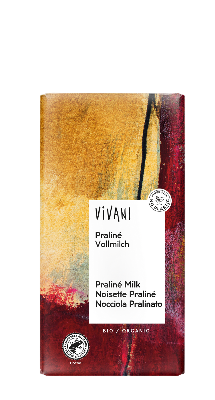 Vivani Praline Chocolate Bar 10 x 100g