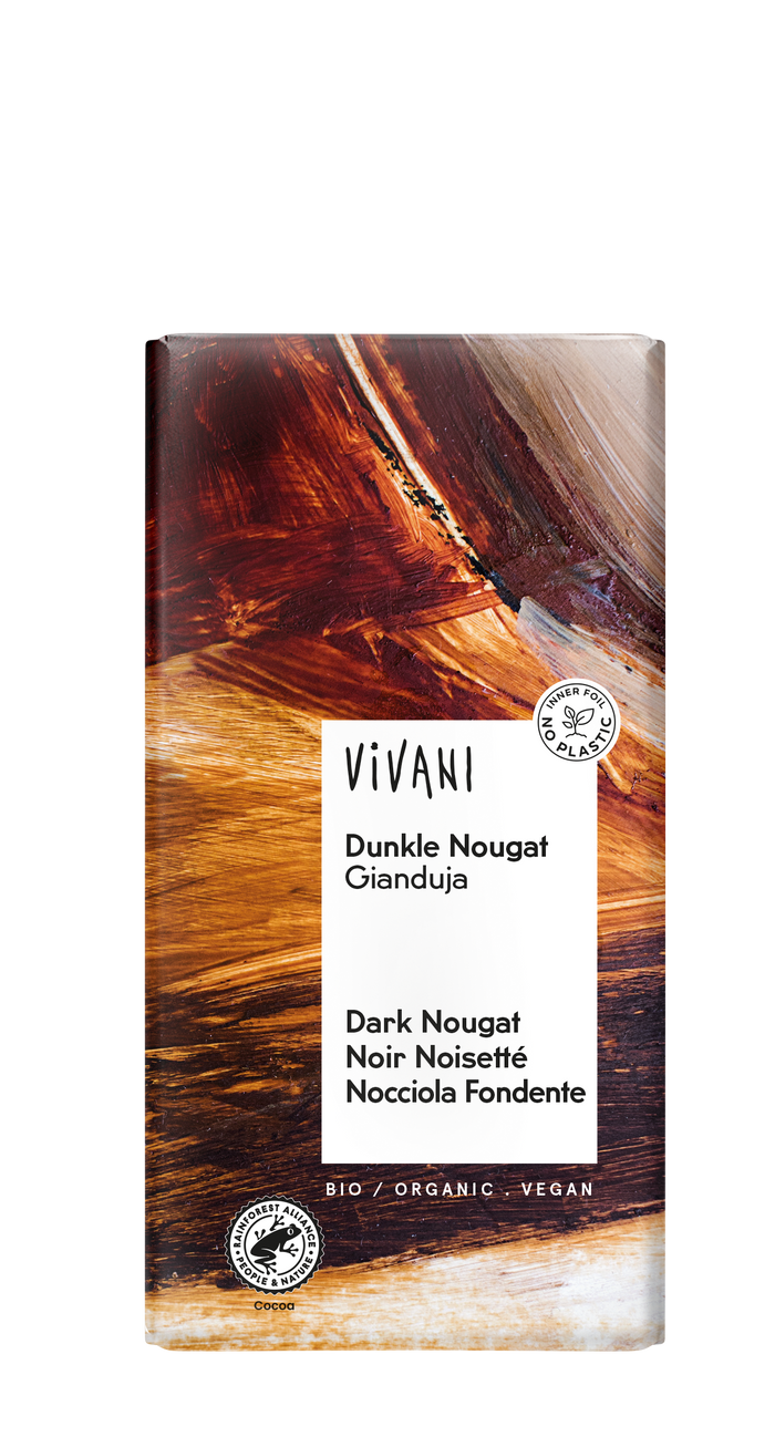 Vivani dunkler Nougat Schokoladenbar 10 x 100g