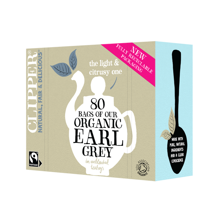 Clipper Organic Earl Grey Tea 80 sacs x 6