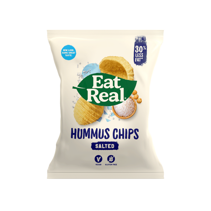 Essen Sie echte Meersalz -Hummus -Chips 12 x 45 g