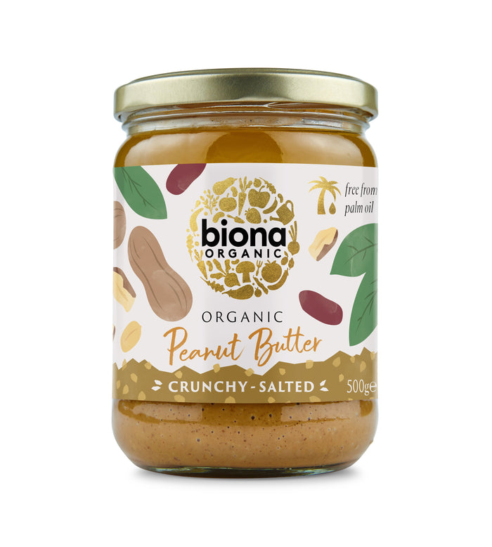 Biona Peanut Butter Crunchy & Salted 6 x 500g