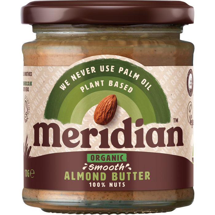 Meridian glatte Bio -Mandelbutter 100% Nüsse 6 x 170 g