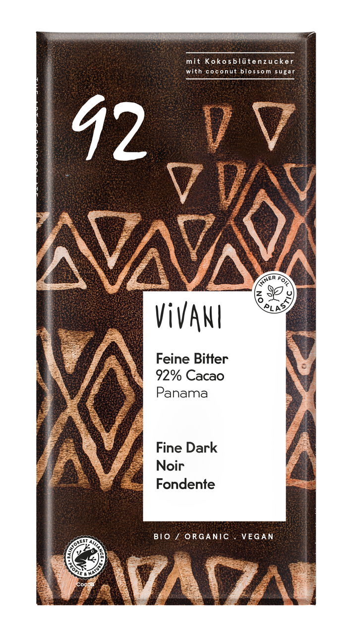 Vivani 92% Cacao Dark Chocolate Bar 10 x 80g