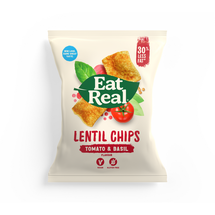 Eat Real Tomato & Basil Lentil Chips 10 x 113g