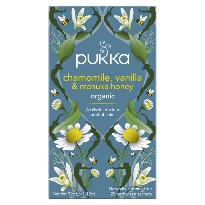 Pukka Bio -Kamille, Vanille & Manuka 20 Teebeutel x 4