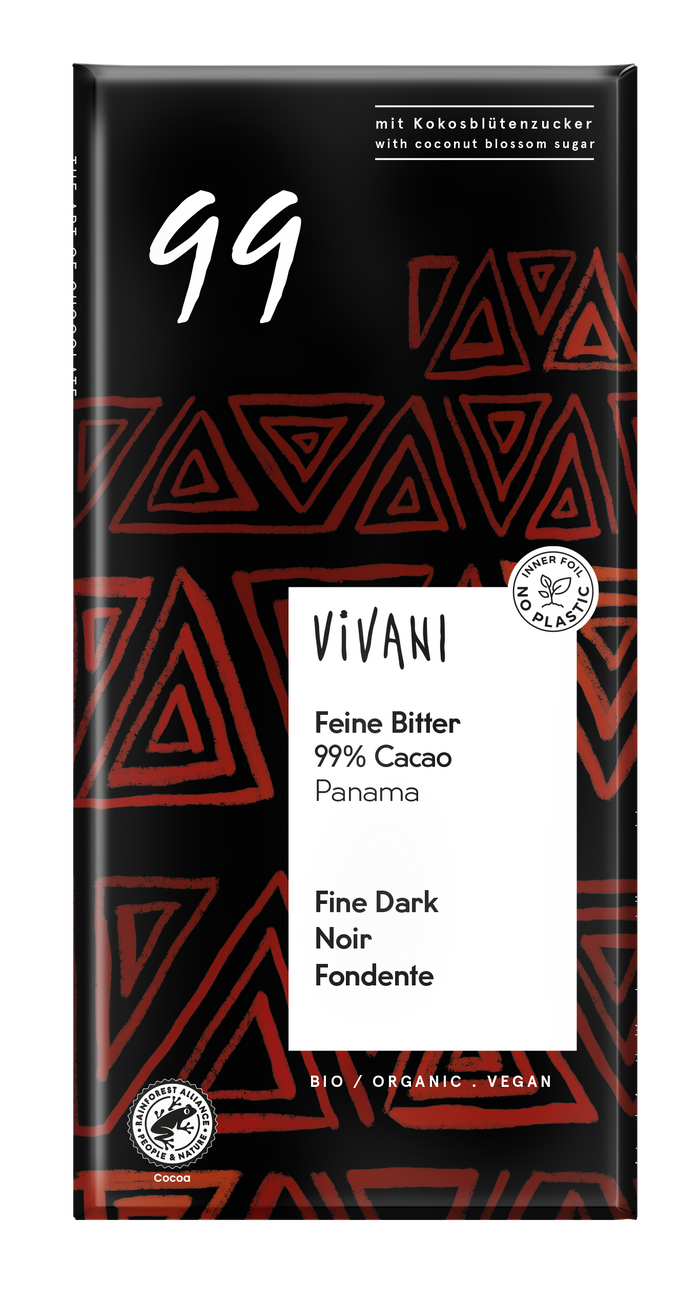 Vivani 99% Cacao Dark Chocolate Bar 10 x 80g