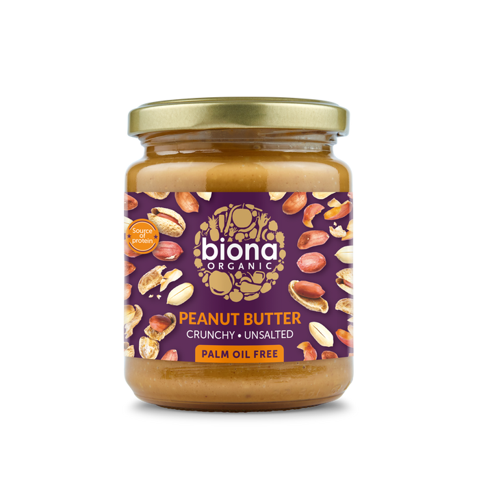 Biona Peanut Butter Crunchy & Unsalted 6 x 250g