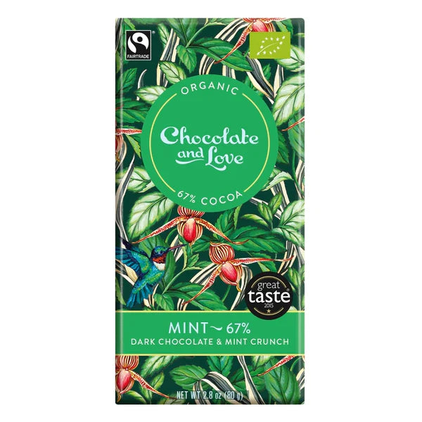 Chocolate & Love Dark Chocolate & Mint Bar 14 x 80g