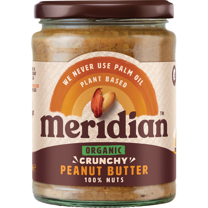 Meridian Organic Crunchy Peanut Butter 100% Nuts 6 x 470g