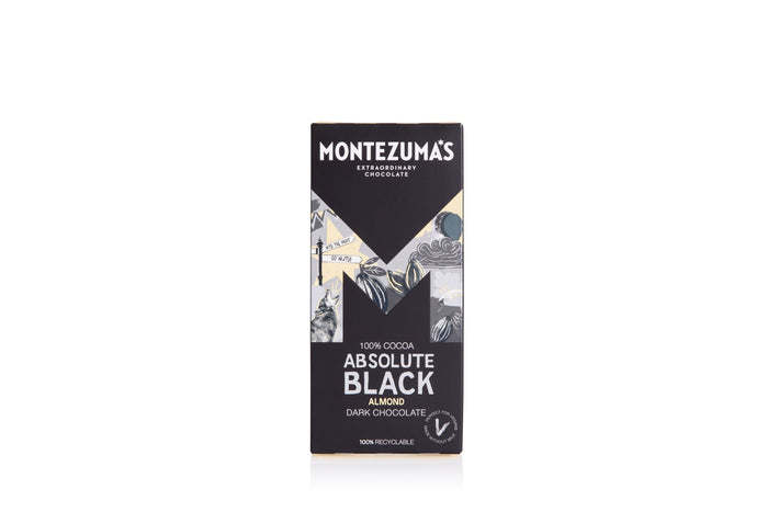 Barre de chocolat noir en amande noir absolu de Montezuma 12 x 90g