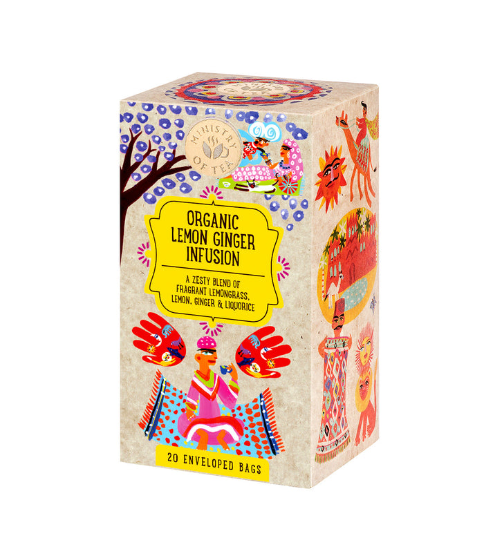 Ministry of Tea Organic Lemon & Ginger Tea 20 Bags x 6