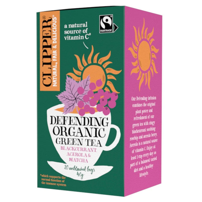 Clipper Organic Defending Green Tea 20 Bags x 4