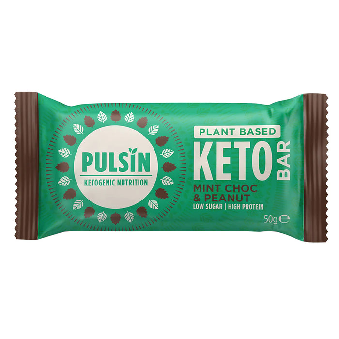 Pulsin Keto-Riegel mit Minze und Erdnuss, 18 x 50 g