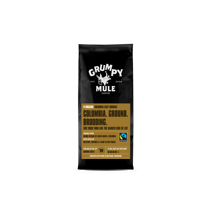 Mürrisches Mule Colombia Cafe Equidad Ground Kaffee 6 x 227g