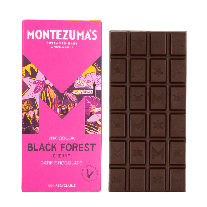 Barre de chocolat noir de la forêt noire de Montezuma à 70%