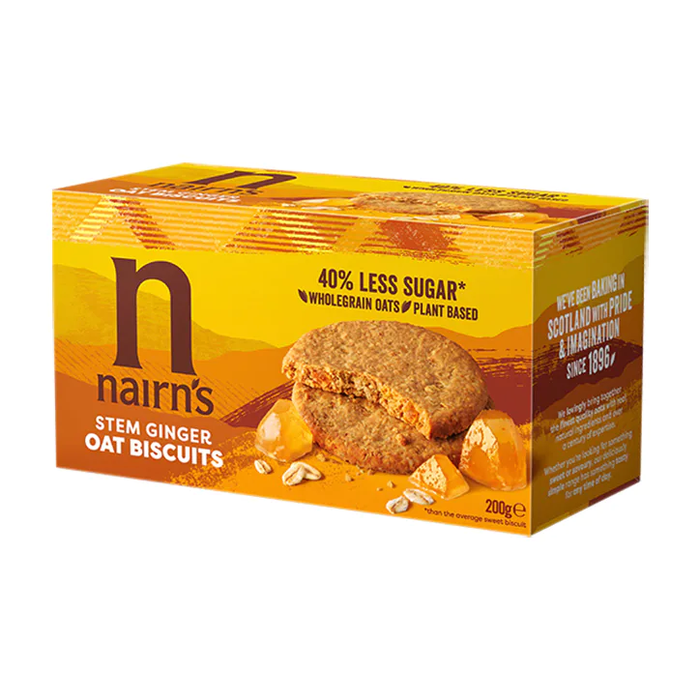 Nairn's Stem Ginger Oat Biscuits 10 x 200g