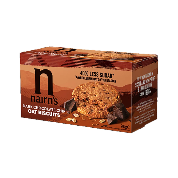 Biscuits à l'avoine de Nairn's Dark Choc Chip 8 x 200g